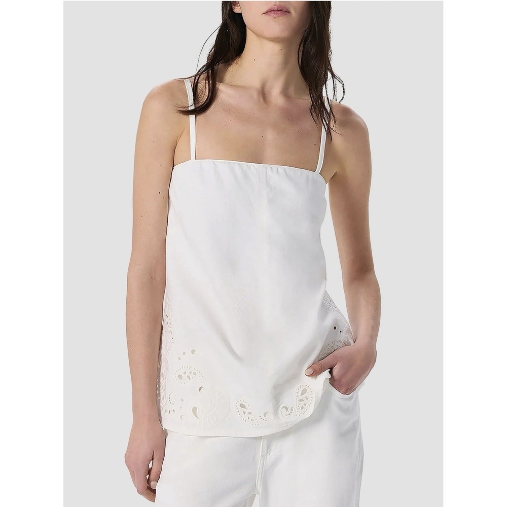 Rag & Bone Ultra Featherweight Auroro Embroidered Top In White